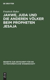 book Jahwe, Juda und die anderen Völker beim Propheten Jesaja