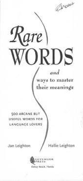 book Rare Words and Ways to Master Their Meanings: 500 Arcane but Useful Words for Language Lovers