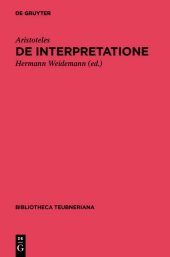 book Περὶ ἑρμηνείας: De Interpretatione