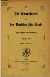 book Die Annexionen und der Norddeutsche Bund