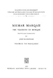 book Memar Marqah. The Teaching of Marqah. Volume 2: The Translation