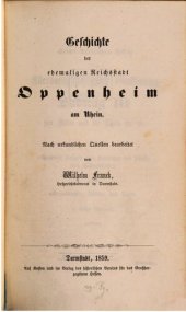 book Geschichte der ehemaligen Reichstadt Oppenheim am Rhein