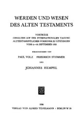 book Werden und Wesen des Alten Testaments.