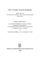 book Von Ugarit nach Qumran. Beiträge zur Alttestamentlichen und Altorientalischen Forschung