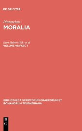 book Plutarchus, Moralia: Volume VI, Fascicle 1