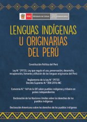 book Lenguas indígenas u originarias del Perú - Marco Normativo