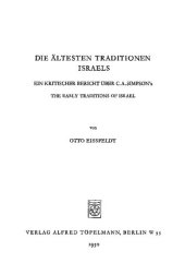 book Die Ältesten Traditionen Israels. Ein Kritischer Bericht über C. A. Simpson's The Early Traditions of Israel