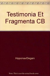 book Hipponactis testimonia et fragmenta