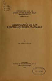 book Bibliografía de las lenguas quechua y aymará [sic]