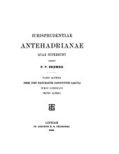 book Antehadrianae qupersunt Pars II,1 Primi post principatum constitutum saeculi iuris consulti. Sectio 2