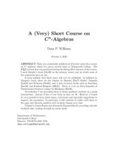 book A (Very) Short Course on C∗-Algebras