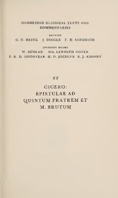 book Cicero: Epistulae ad Quintum Fratrem et M. Brutum