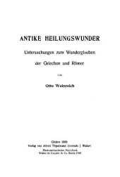 book Antike Heilungswunder. Untersuchungen zum Wunderglauben der Griechen und Römer