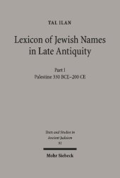 book Lexicon of Jewish Names in Late Antiquity: Palestine 330 BCE - 200 CE