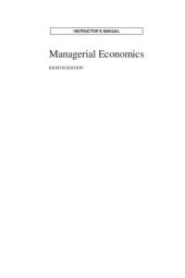 book MANAGERIAL ECONOMICS INSTRUCTOR'S MANUAL