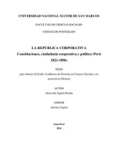 book La república corporativa. Constituciones, ciudadanía corporativa y política (Perú 1821-1896)