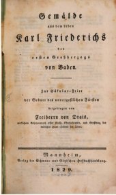 book Gemälde aus dem Leben Karl Friederichs des Ersten Großherzogs von Baden