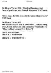 book Medical Treatment of Down Syndrome and Genetic Diseases - New Hope for the Mentally Retarded by Dr Henry Turkel