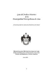 book Guía del Archivo Histórico de la Municipalidad Metropolitana de Lima