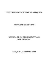 book Acerca de la teoría kantiana del espacio