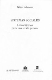 book Sistemas sociales: lineamientos para una teoría general