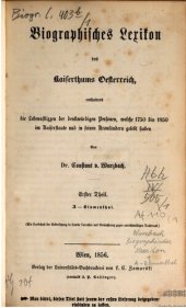 book Biographisches Lexikon des Kaiserthums Oesterreich : enthaltend die Lebensskizzen der denkwürdigen Personen, welche 1750 bis 1850 im Kaiserstaate und in seinen Kronländern gelebt haben / A - Blumenthal