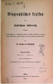 book Biographisches Lexikon des Kaiserthums Oesterreich : enthaltend die Lebensskizzen der denkwürdigen Personen, welche 1750 bis 1850 im Kaiserstaate und in seinen Kronländern gelebt haben /  Hibler - Hysel