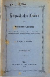 book Biographisches Lexikon des Kaiserthums Oesterreich : enthaltend die Lebensskizzen der denkwürdigen Personen, welche 1750 bis 1850 im Kaiserstaate und in seinen Kronländern gelebt haben / Schwarzenberg - Seidl