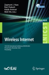 book Wireless Internet: 15th EAI International Conference, WiCON 2022, Virtual Event, November 2022, Proceedings