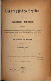 book Biographisches Lexikon des Kaiserthums Oesterreich : enthaltend die Lebensskizzen der denkwürdigen Personen, welche 1750 bis 1850 im Kaiserstaate und in seinen Kronländern gelebt haben / Schindler - Schmuzer