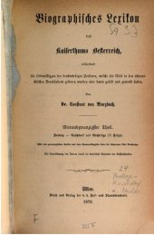 book Biographisches Lexikon des Kaiserthums Oesterreich : enthaltend die Lebensskizzen der denkwürdigen Personen, welche 1750 bis 1850 im Kaiserstaate und in seinen Kronländern gelebt haben / Prokop - Raschdorf und Nachträge V.