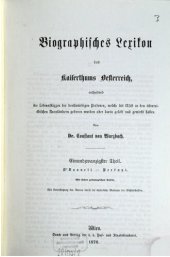 book Biographisches Lexikon des Kaiserthums Oesterreich : enthaltend die Lebensskizzen der denkwürdigen Personen, welche 1750 bis 1850 im Kaiserstaate und in seinen Kronländern gelebt haben / O'Donnell - Perényi