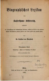 book Biographisches Lexikon des Kaiserthums Oesterreich : enthaltend die Lebensskizzen der denkwürdigen Personen, welche 1750 bis 1850 im Kaiserstaate und in seinen Kronländern gelebt haben / Leicharding - Lenzi und Nachträge II.