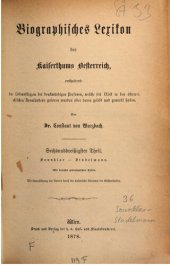 book Biographisches Lexikon des Kaiserthums Oesterreich : enthaltend die Lebensskizzen der denkwürdigen Personen, welche 1750 bis 1850 im Kaiserstaate und in seinen Kronländern gelebt haben / Sonnklar - Stadelmann