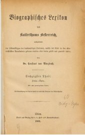 book Biographisches Lexikon des Kaiserthums Oesterreich : enthaltend die Lebensskizzen der denkwürdigen Personen, welche 1750 bis 1850 im Kaiserstaate und in seinen Kronländern gelebt haben / Zichy - Zyka