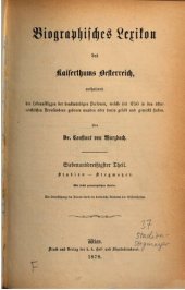 book Biographisches Lexikon des Kaiserthums Oesterreich : enthaltend die Lebensskizzen der denkwürdigen Personen, welche 1750 bis 1850 im Kaiserstaate und in seinen Kronländern gelebt haben / Stadion - Stegmayer