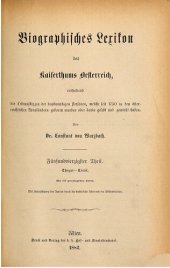 book Biographisches Lexikon des Kaiserthums Oesterreich : enthaltend die Lebensskizzen der denkwürdigen Personen, welche 1750 bis 1850 im Kaiserstaate und in seinen Kronländern gelebt haben / Thugut - Török