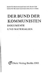 book Der Bund der Kommunisten: Dokumente und Materialien Band 1 1836-1849