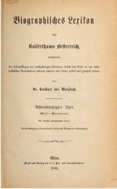 book Biographisches Lexikon des Kaiserthums Oesterreich : enthaltend die Lebensskizzen der denkwürdigen Personen, welche 1750 bis 1850 im Kaiserstaate und in seinen Kronländern gelebt haben / Wolf - Wurmbrand