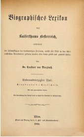 book Biographisches Lexikon des Kaiserthums Oesterreich : enthaltend die Lebensskizzen der denkwürdigen Personen, welche 1750 bis 1850 im Kaiserstaate und in seinen Kronländern gelebt haben / Traubenfeld - Trzéschtik