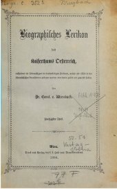 book Biographisches Lexikon des Kaiserthums Oesterreich : enthaltend die Lebensskizzen der denkwürdigen Personen, welche 1750 bis 1850 im Kaiserstaate und in seinen Kronländern gelebt haben / Vastag - Villani