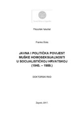 book Javna i politička povijest  muške homoseksualnosti  u socijalističkoj Hrvatskoj (1945. – 1989.)