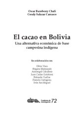 book El cacao en Bolivia. Una alternativa económica de base campesina indígena