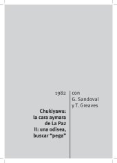 book Chukiyawu: la cara aymara de La Paz II: una odisea, buscar “pega”