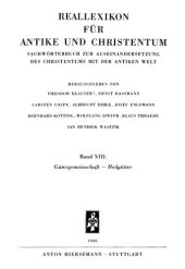 book Reallexikon für Antike und Christentum 13 : Gütergemeinschaft – Heilgötter