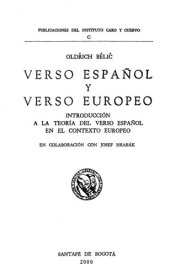 book Verso español y verso europeo. Introducción a la teoría del verso español en el contexto europeo