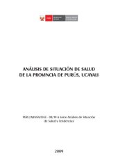 book Análisis de situación de salud de la provincia de Purús, Ucayali