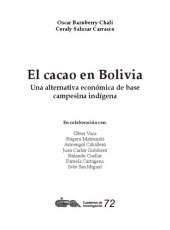 book El cacao en Bolivia: una alternativa económica de base campesina indígena