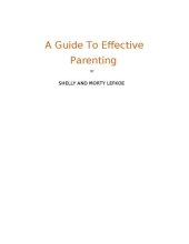 book A Guide To Effective Parenting BY SHELLY LEFKOE , MORTY LEFKOE author of re create your life