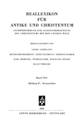 book Reallexikon für Antike und Christentum 21 : Kleidung II – Kreuzzeichen